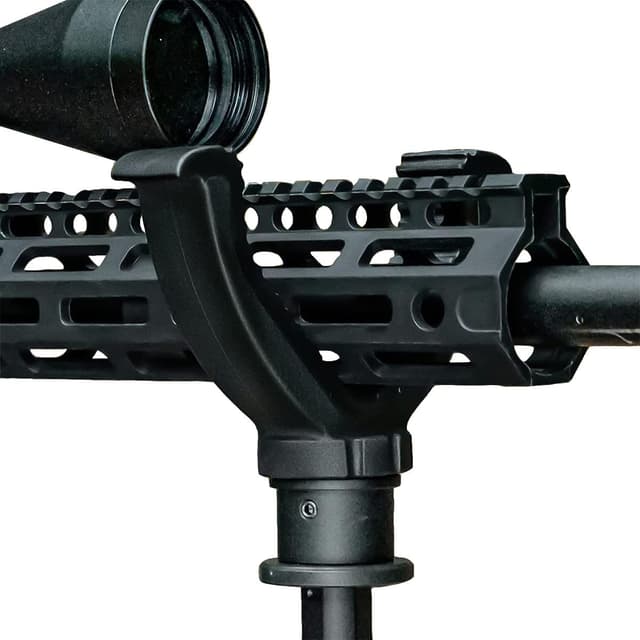 Sturdy and Versatile Rifle Shooting Tripod with a V Yoke Stand and 360-degree Rotation, Ideal for Target Practice, Hunting, and Outdoor Activities